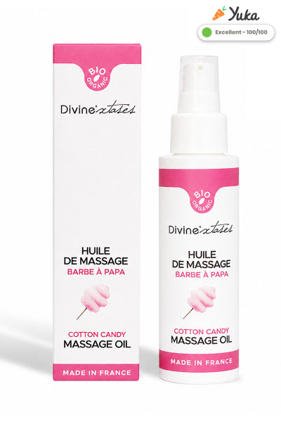 Huile de massage BIO barbe à papa - Divinextases